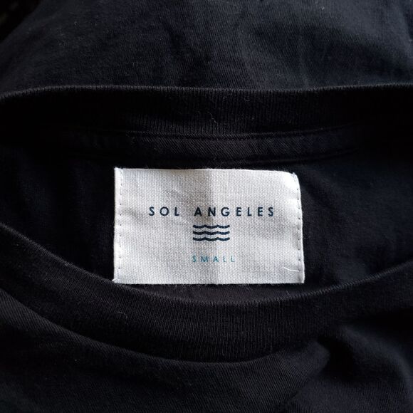 Sol Angeles "skiing is for lovers" Long Sleeve Knit T-Shirt Women's Small Black - Picture 6 of 7